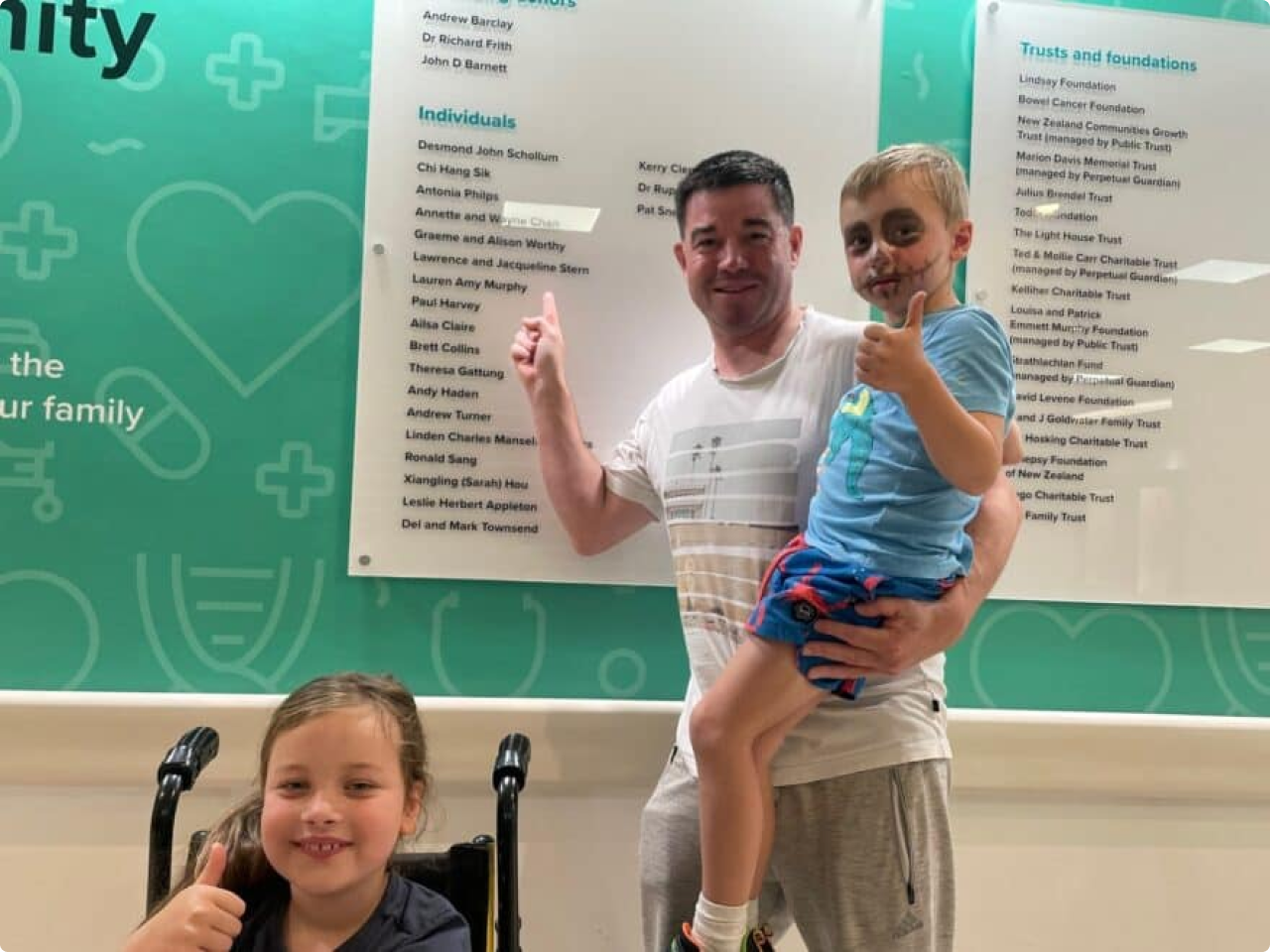 Antony Murphy (husband of the late Lauren Murphy) with their children, Evangeline and Alfie